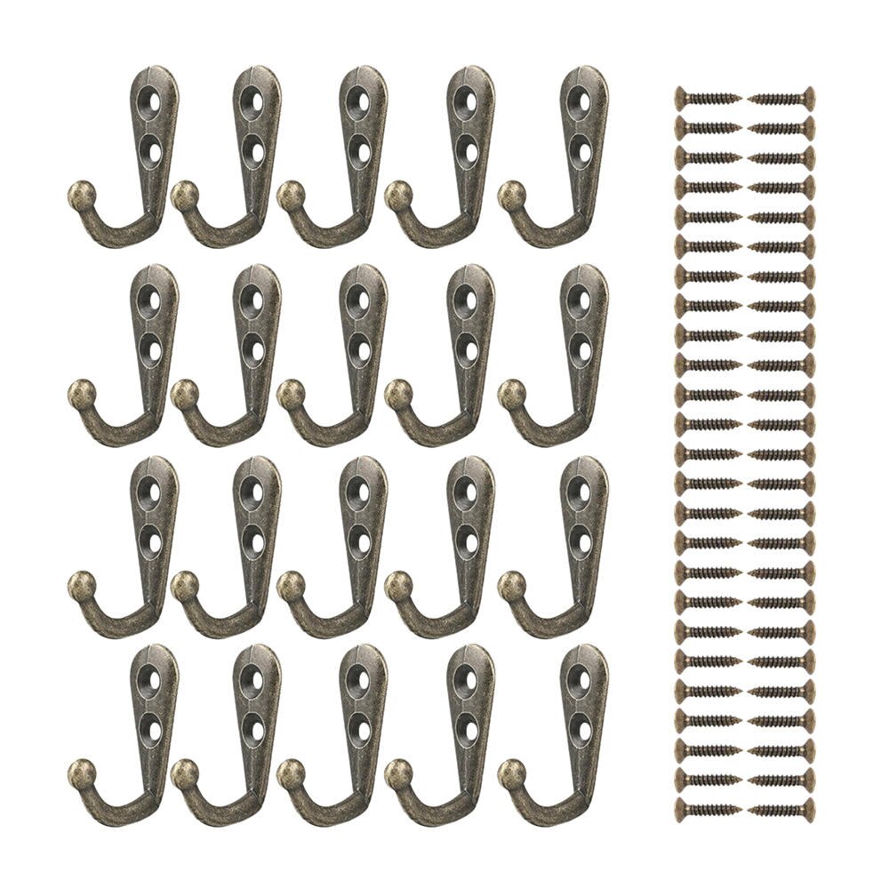 20pcs Wall Mounted Hook with 40 Pieces Screws