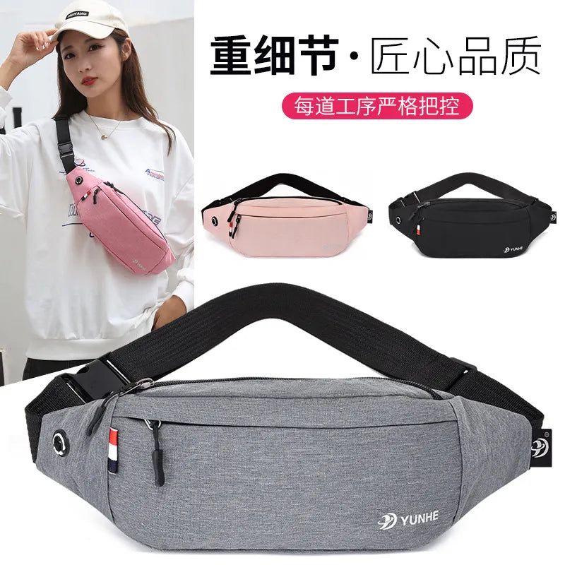 Men Waist Bag Pack Grey Casual Functional belt