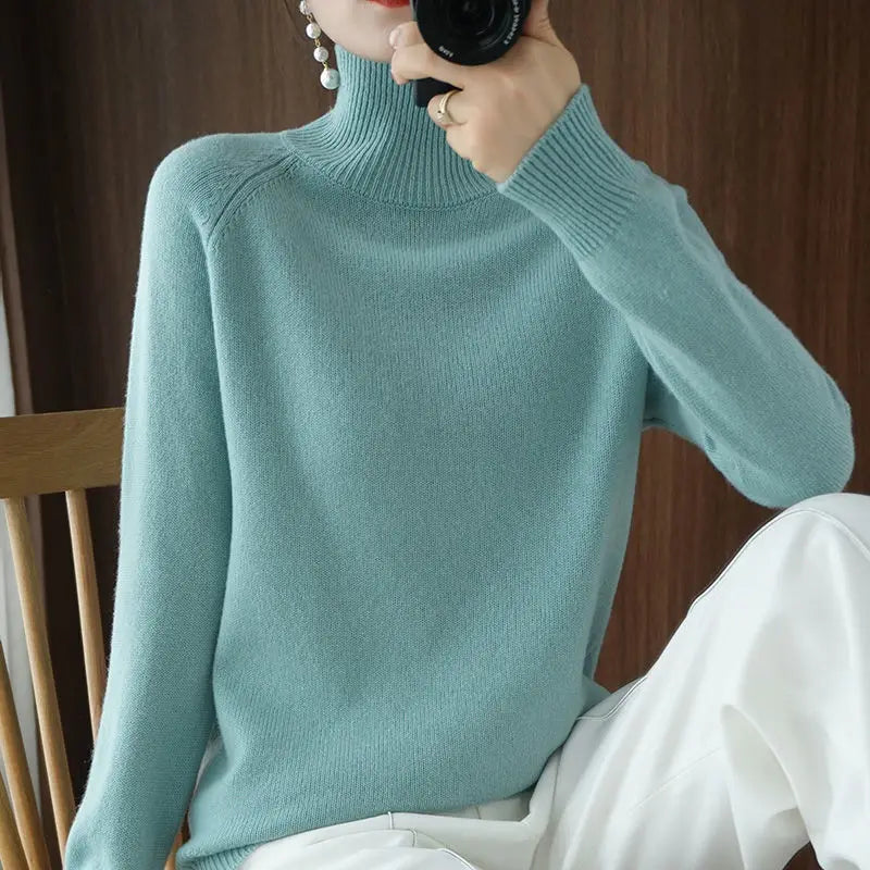 Cashmere Sweater Women Pure Color Casual Long-sleeved