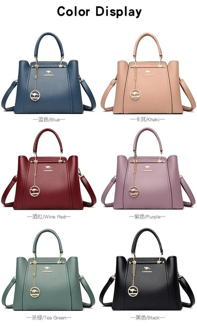 Soft Leather Luxury Handbags Women Bags Designer 3 Layers Shoulder Crossbody Sac Ladies Large Capacity Shopping Messenger Tote