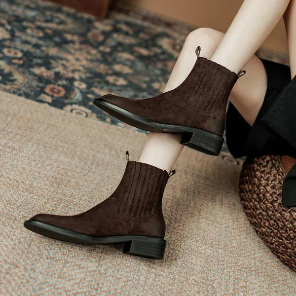 Brown Chelsea Boots Genuine Leather Women