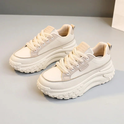 Women's Sneakers Leather Canvas Breathable Vulcanized Platform