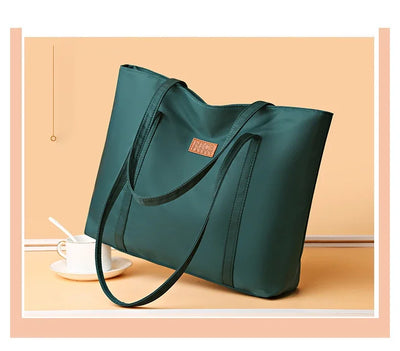 Women’s Vintage Casual Tote with Zipper & Multiple Pockets