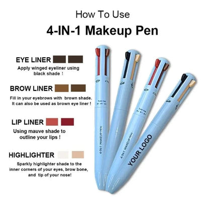 Multi-Style Eyeliner Pen – 4 Tips in 1 for Flawless Eye Looks