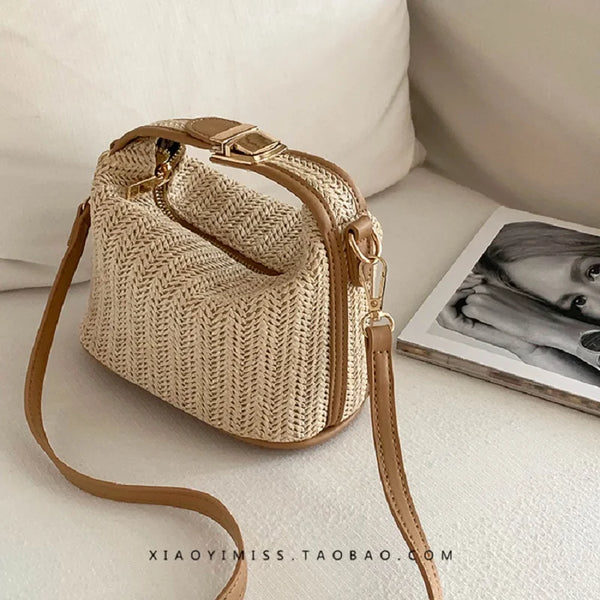 Crossbody Bag Boho-chic Handbag Crochet Straw Shoulder Bag