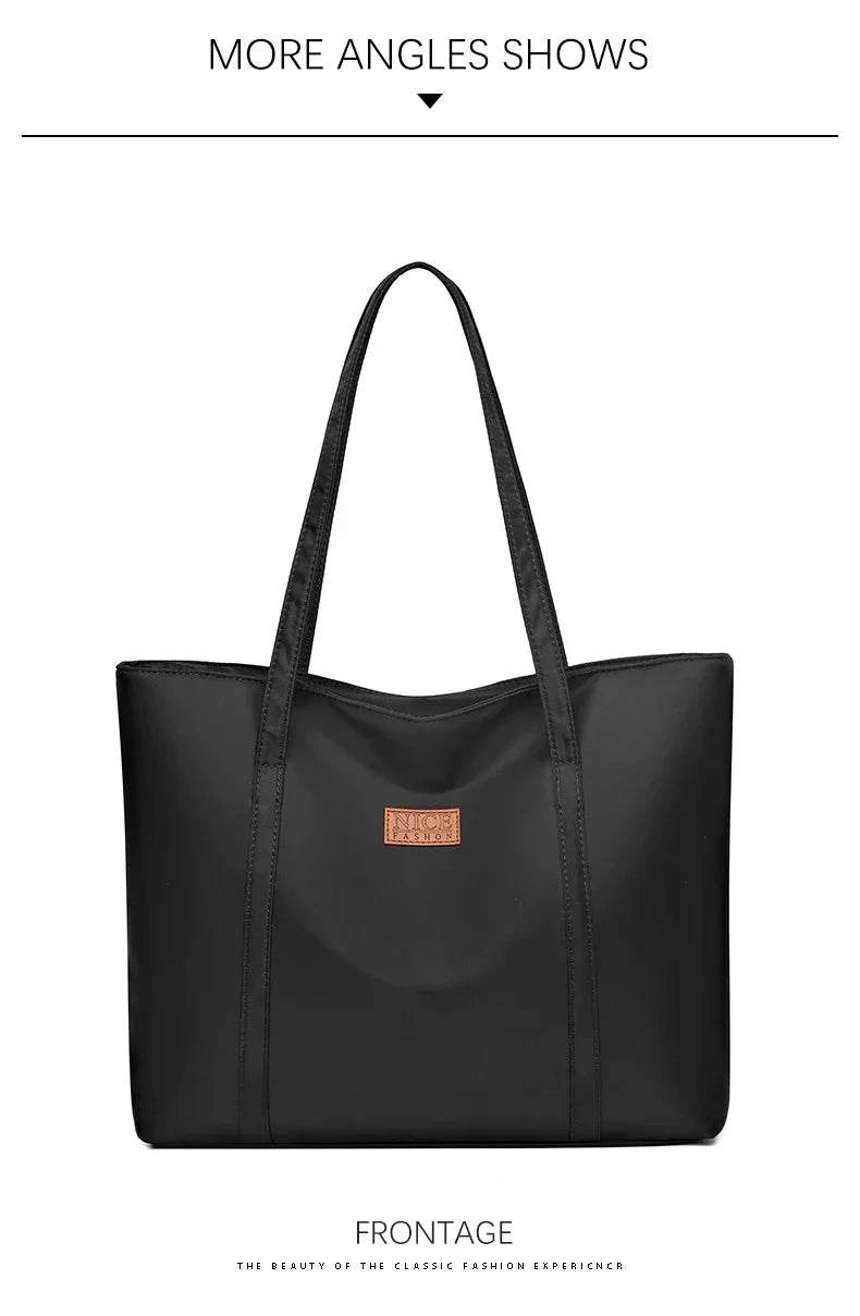 Women’s Vintage Casual Tote with Zipper & Multiple Pockets