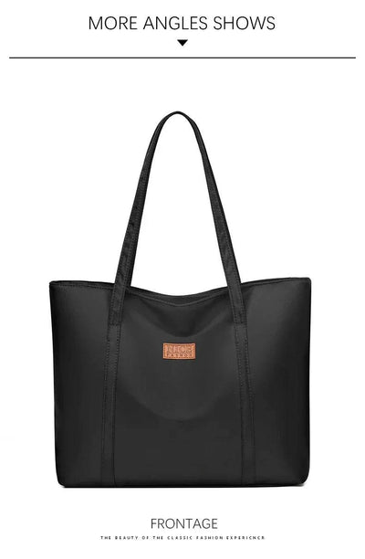 Women’s Vintage Casual Tote with Zipper & Multiple Pockets