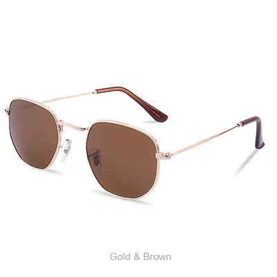 Women’s Oval Sunglasses – Stainless Steel Frame, UV Protection