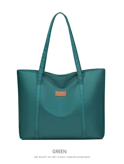 Women’s Vintage Casual Tote with Zipper & Multiple Pockets