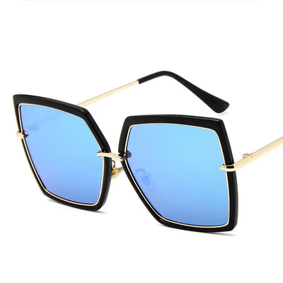 2024 Oversized Sunglasses Women Brand Designer Metal Square Eyewear New Female Shades Big Mirror Sun Glasses Superstar oculos