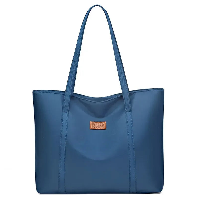Women’s Vintage Casual Tote with Zipper & Multiple Pockets