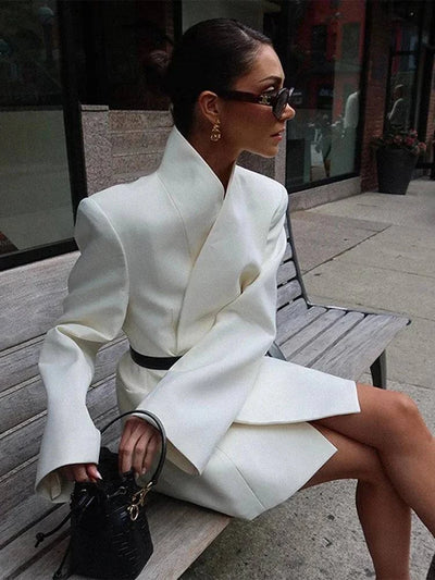 Women’s High Street Polyester Jacket – Stand Collar, Open Stitch Design