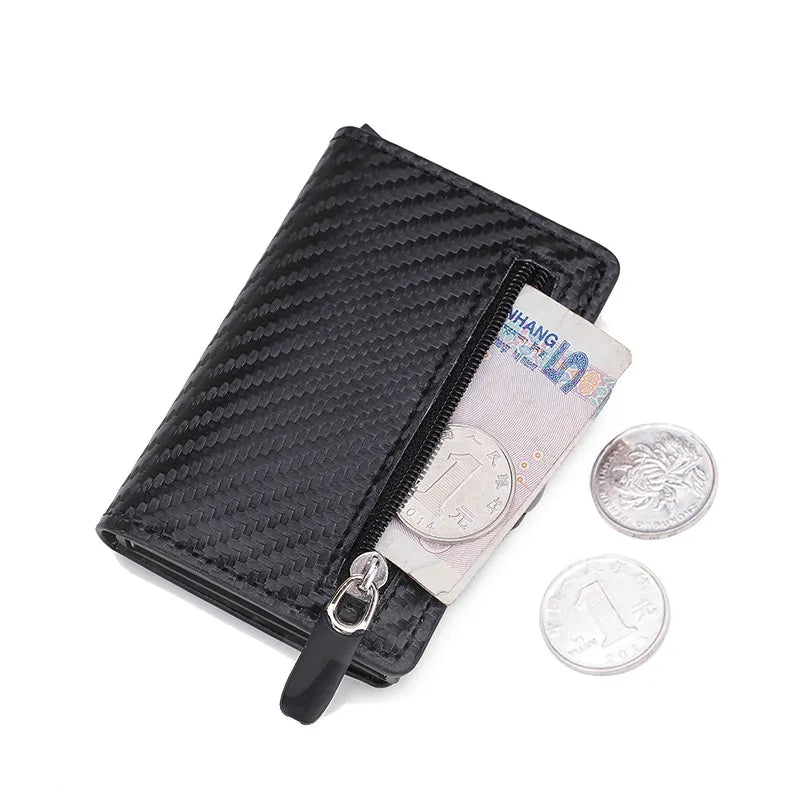 Carbon Fiber Rfid Blocking Protection Men id Credit Card Holder Wallet Leather Metal Business Bank CreditCard Cardholder Case