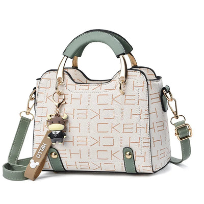 Women’s Versatile PU Satchel with Zipper and Multiple Compartments