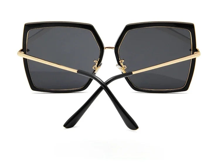 2024 Oversized Sunglasses Women Brand Designer Metal Square Eyewear New Female Shades Big Mirror Sun Glasses Superstar oculos