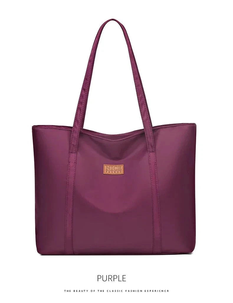 Women’s Vintage Casual Tote with Zipper & Multiple Pockets
