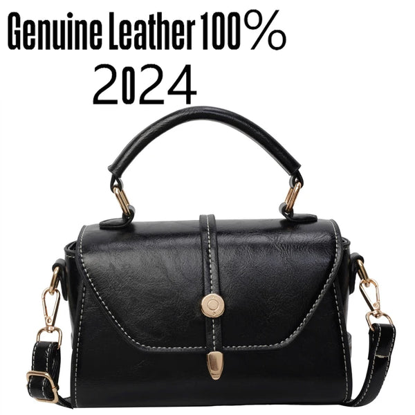 New High Quality Cowhide Women's Handbag Fashionable Casual