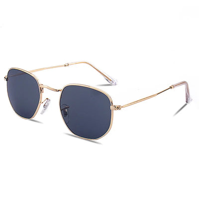 Women’s Oval Sunglasses – Stainless Steel Frame, UV Protection