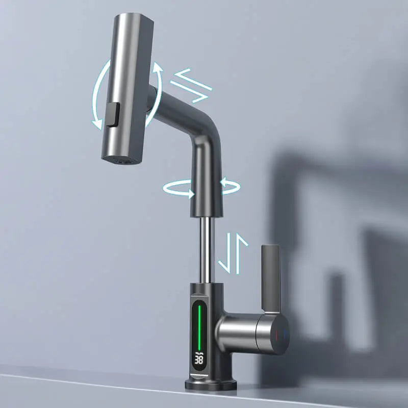 Pulling lifting digital display faucet Waterfall - faucet