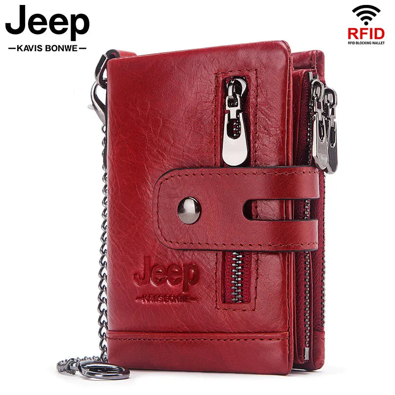 Leather Lady Wallets with Hasp Double Zipper