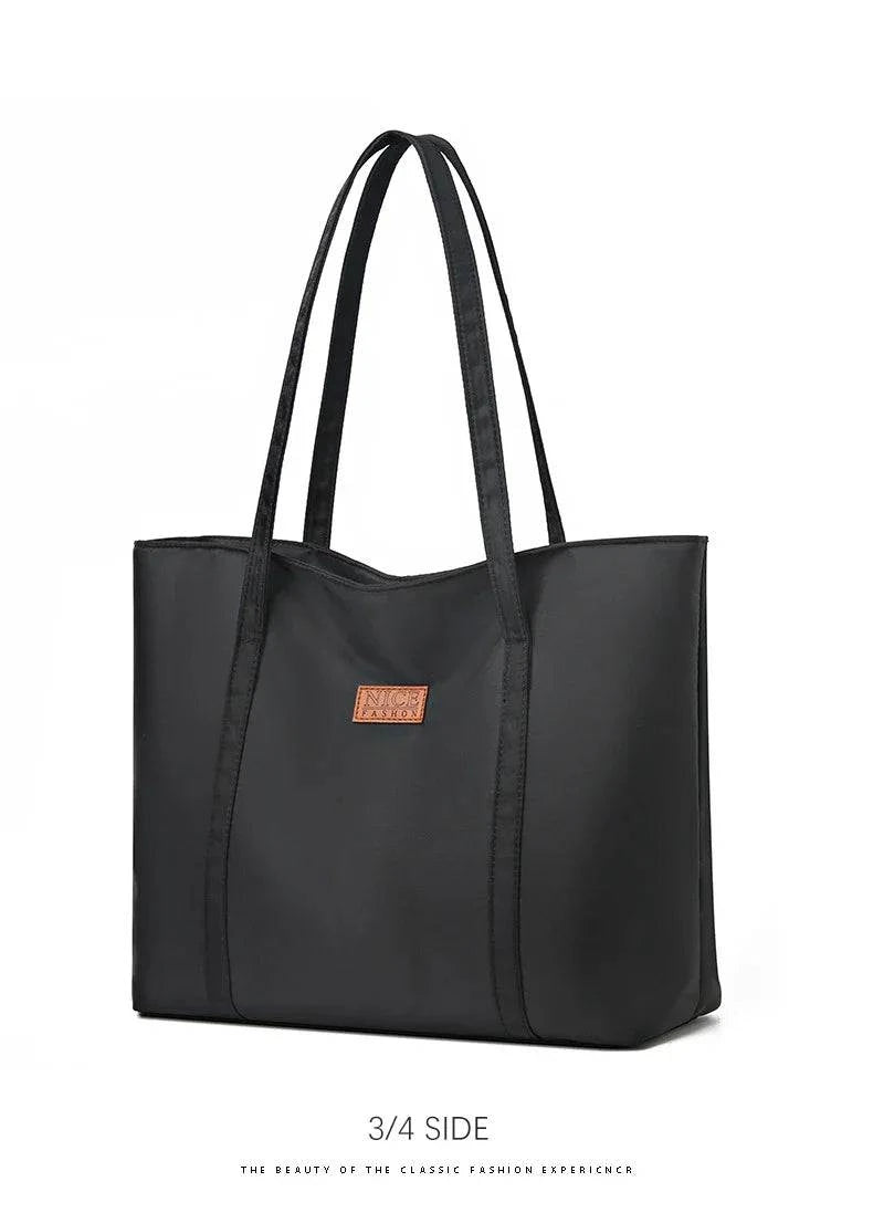 Women’s Vintage Casual Tote with Zipper & Multiple Pockets