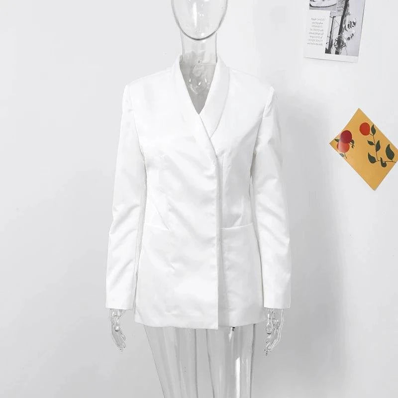 Women’s High Street Polyester Jacket – Stand Collar, Open Stitch Design