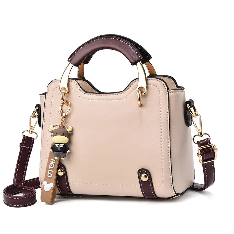 Women’s Versatile PU Satchel with Zipper and Multiple Compartments