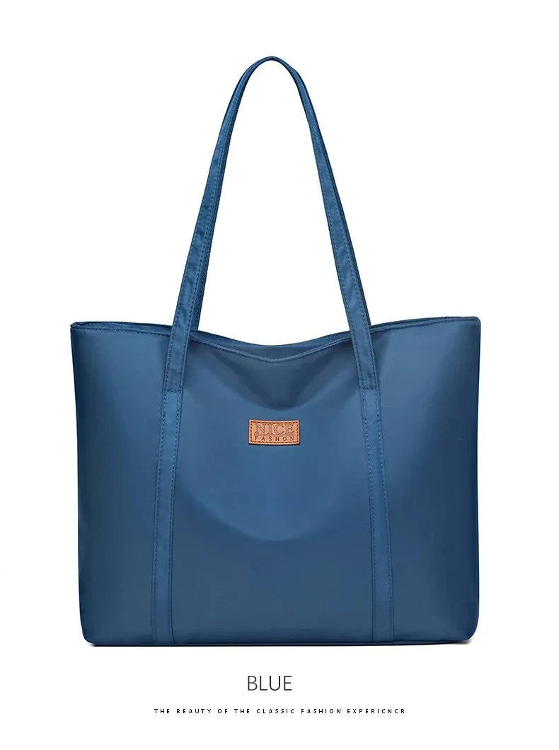 Women’s Vintage Casual Tote with Zipper & Multiple Pockets