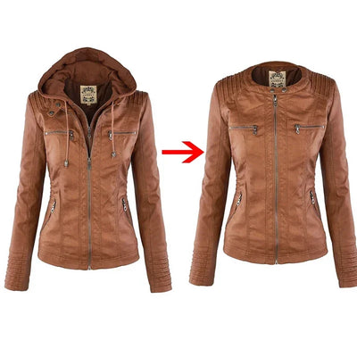 Faux Leather Jacket Women