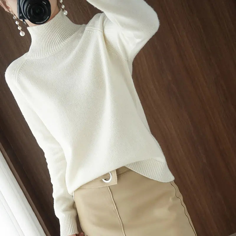 Cashmere Sweater Women Pure Color Casual Long-sleeved