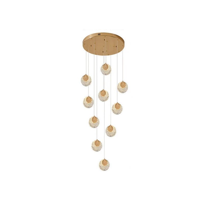 Rotary long chandelier high-rise modern decorative lamps