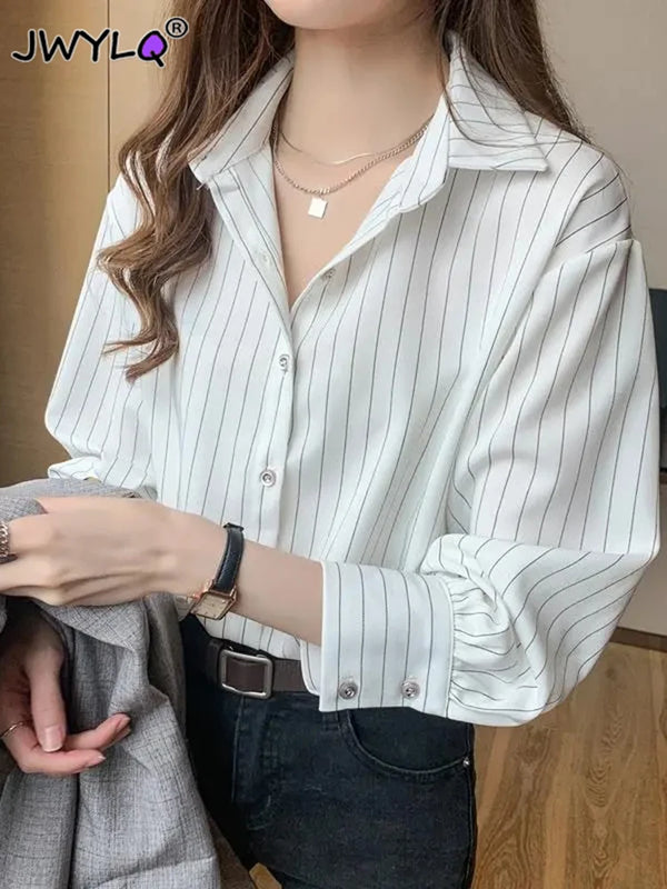 Classic Striped Shirts Women