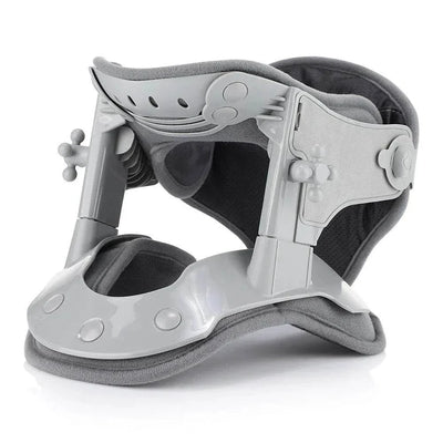 Adjustable gray heating neck stretch collar cervical traction device for pain relief and spine support