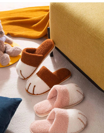 Winter Warm Plush Slippers Cute Cat Paw Designer