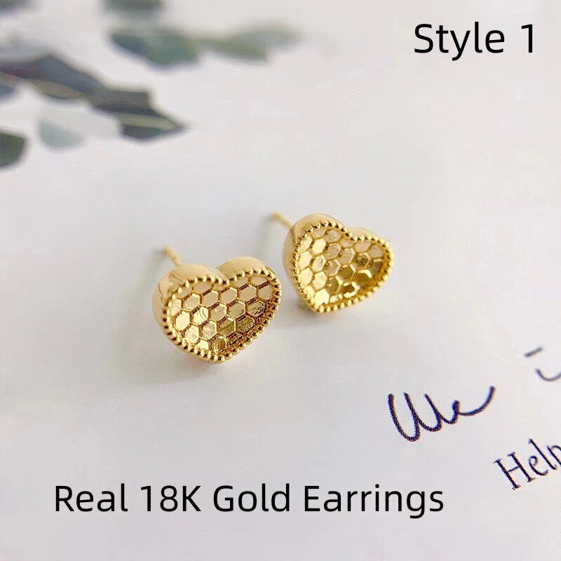 Real 18K Gold Earrings - Pure Simplicity Fashion Earrings