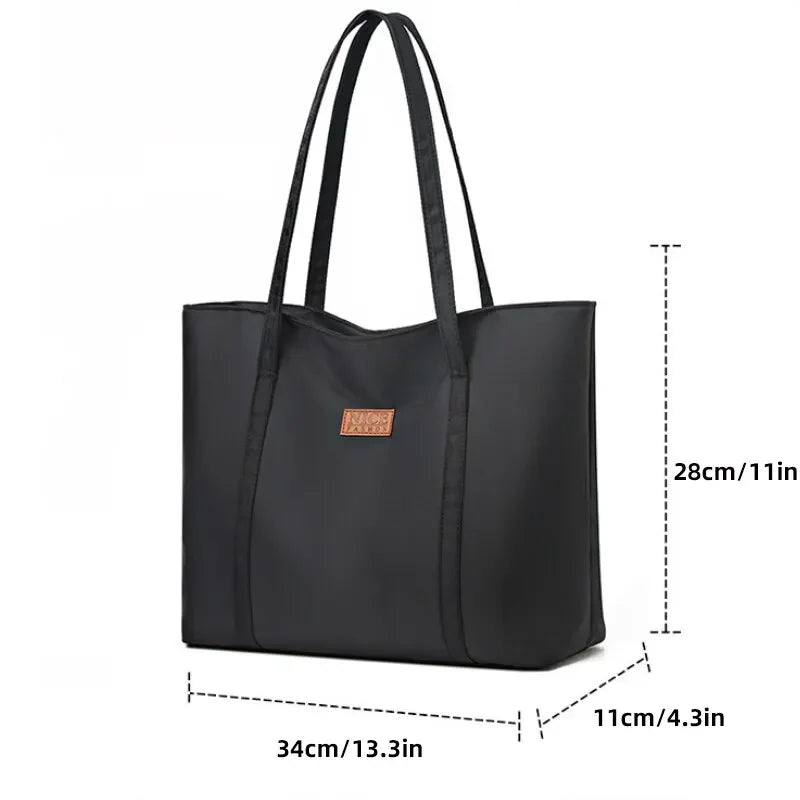 Women’s Vintage Casual Tote with Zipper & Multiple Pockets