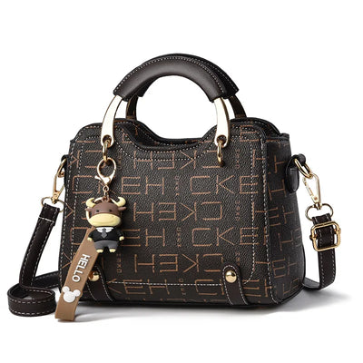 Women’s Versatile PU Satchel with Zipper and Multiple Compartments