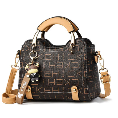 Women’s Versatile PU Satchel with Zipper and Multiple Compartments