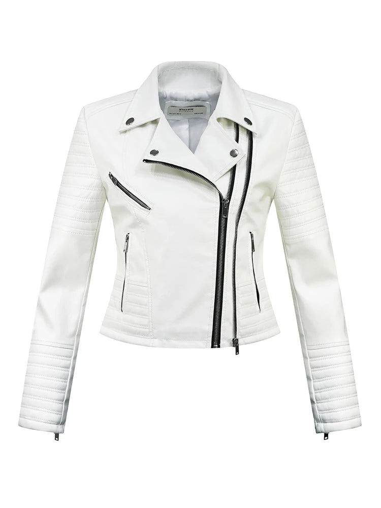 Women Motorcycle Faux Leather Jackets
