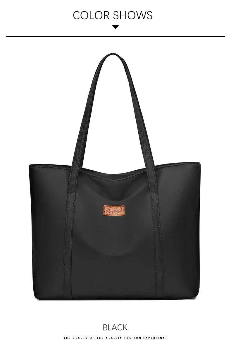 Women’s Vintage Casual Tote with Zipper & Multiple Pockets
