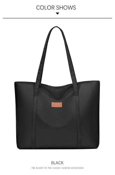 Women’s Vintage Casual Tote with Zipper & Multiple Pockets