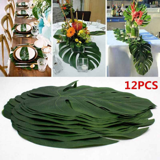 Artificial Tropical Palm Leaves Hawaiian Luau Party Aloha Summer Jungle Theme Party Decoration Wedding Birthday Home Table Decor
